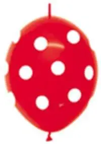 link-o-loon printed balloons - polka dot red